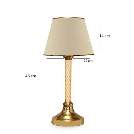 Candeeiro de mesa AYD 1xE27/40W/230V bege/dourado