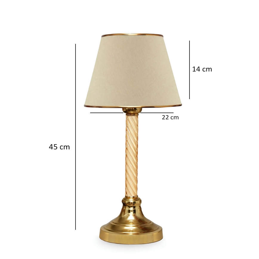 Candeeiro de mesa AYD 1xE27/40W/230V bege/dourado