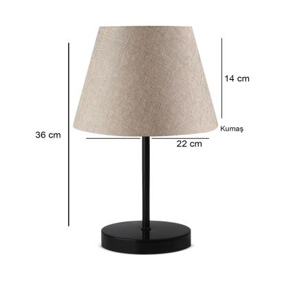 Candeeiro de mesa AYD 1xE27/40W/230V bege/preto