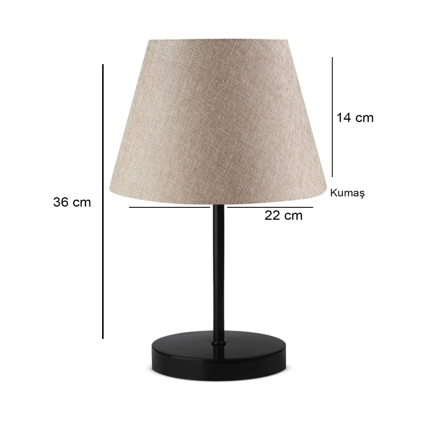 Candeeiro de mesa AYD 1xE27/40W/230V bege/preto