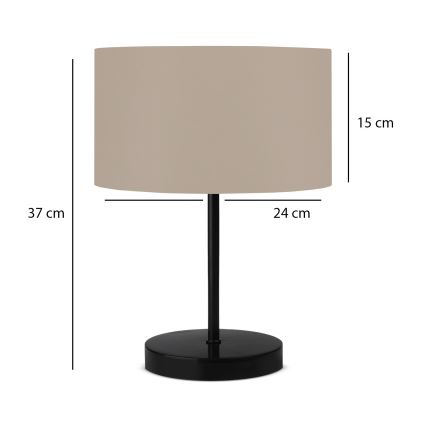 Candeeiro de mesa AYD 1xE27/40W/230V bege/preto