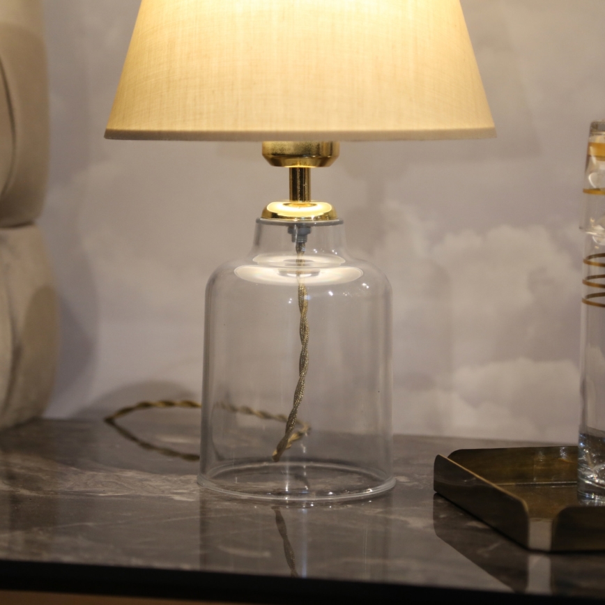Candeeiro de mesa AYD 1xE27/40W/230V bege/transparente
