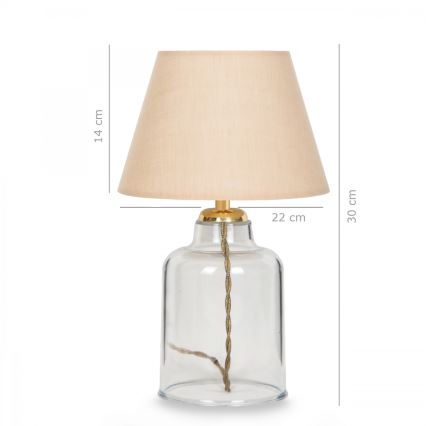 Candeeiro de mesa AYD 1xE27/40W/230V bege/transparente