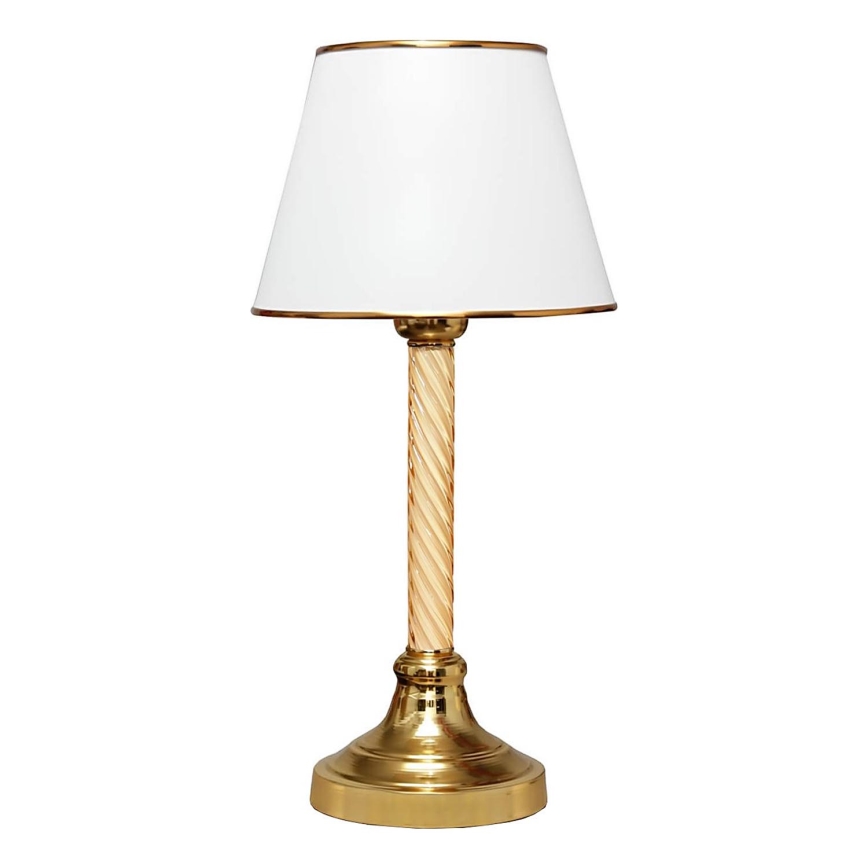 Candeeiro de mesa AYD 1xE27/40W/230V branco/dourado