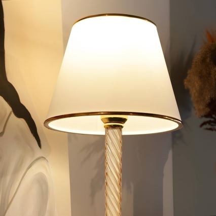 Candeeiro de mesa AYD 1xE27/40W/230V branco/dourado