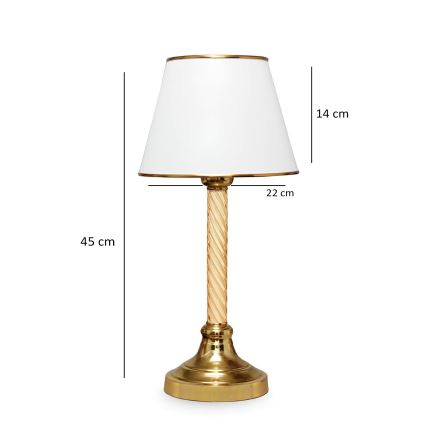 Candeeiro de mesa AYD 1xE27/40W/230V branco/dourado
