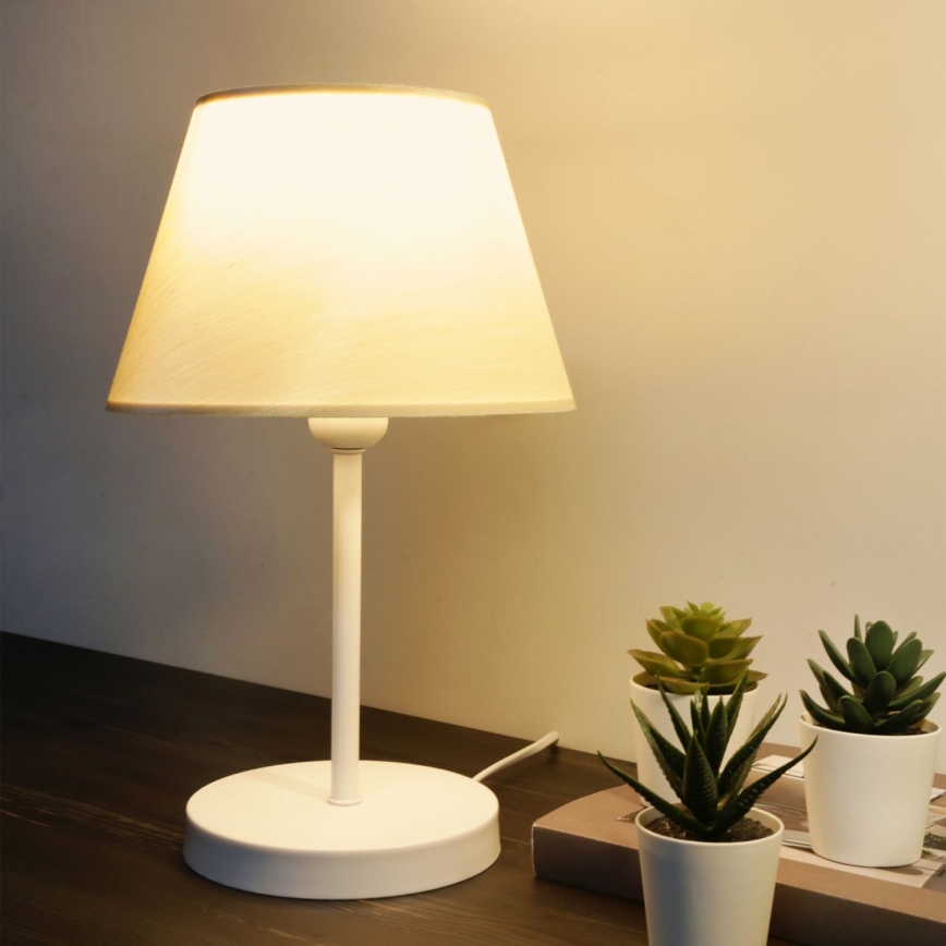 Candeeiro de mesa AYD 1xE27/40W/230V branco