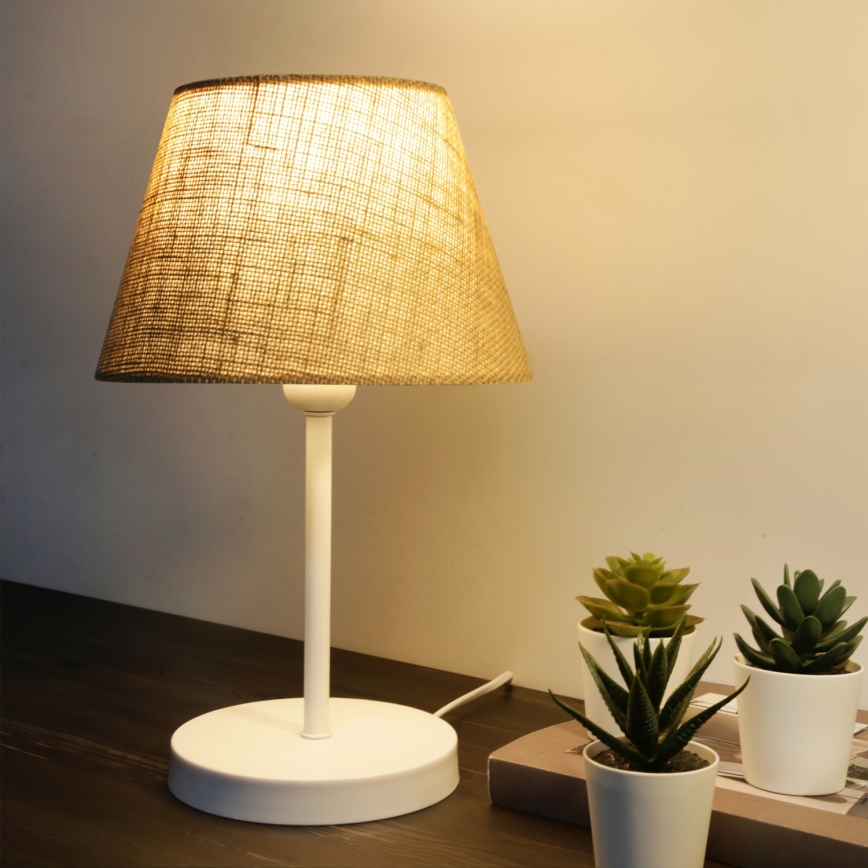 Candeeiro de mesa AYD 1xE27/40W/230V castanho/branco