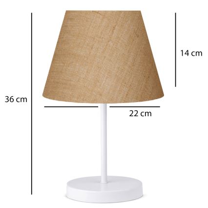 Candeeiro de mesa AYD 1xE27/40W/230V castanho/branco