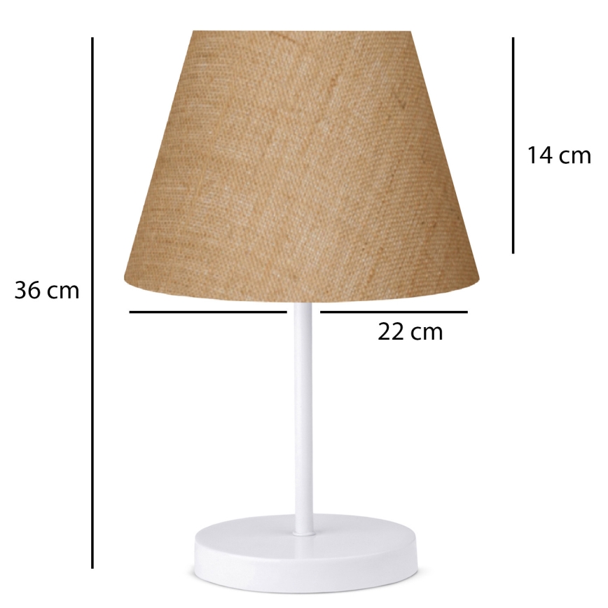 Candeeiro de mesa AYD 1xE27/40W/230V castanho/branco