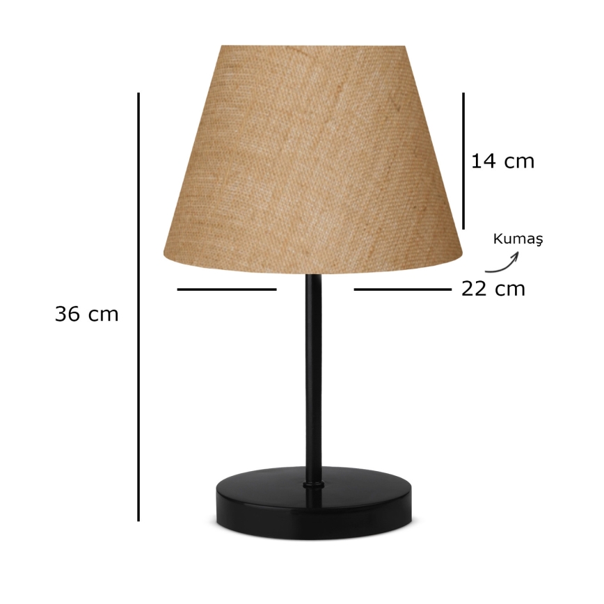 Candeeiro de mesa AYD 1xE27/40W/230V castanho/preto