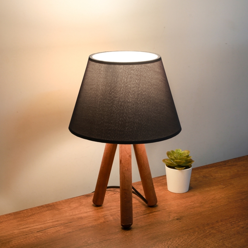 Candeeiro de mesa AYD 1xE27/40W/230V castanho/preto