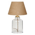 Candeeiro de mesa AYD 1xE27/40W/230V castanho/transparente