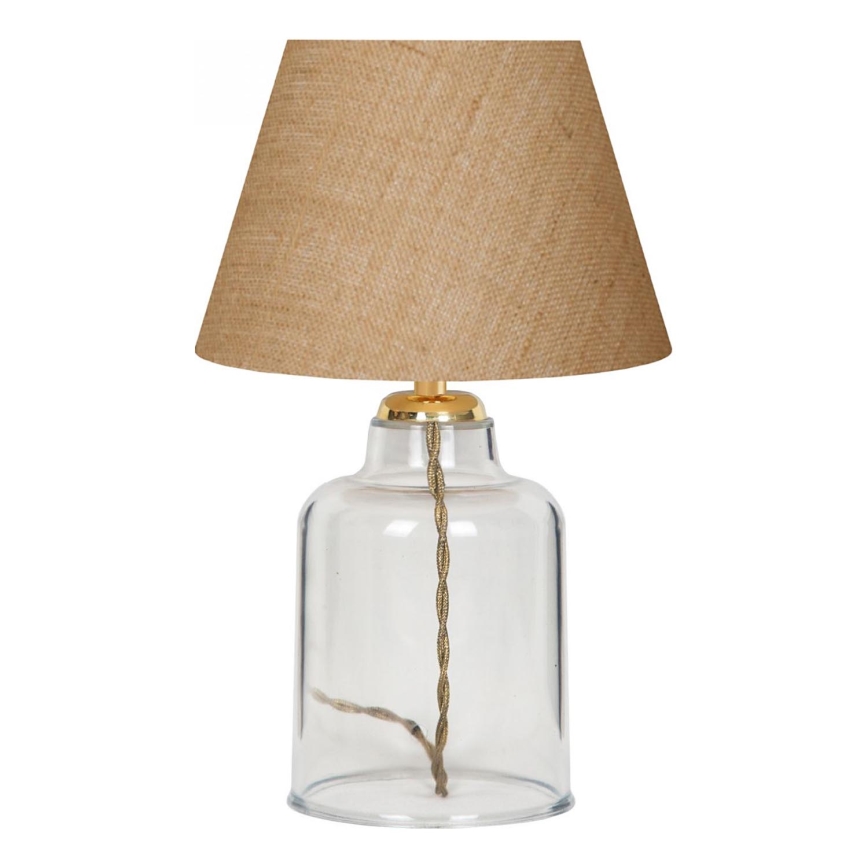 Candeeiro de mesa AYD 1xE27/40W/230V castanho/transparente