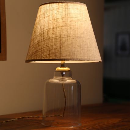 Candeeiro de mesa AYD 1xE27/40W/230V creme/transparente