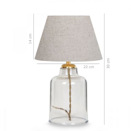 Candeeiro de mesa AYD 1xE27/40W/230V creme/transparente