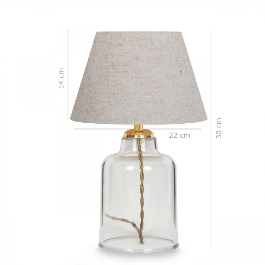 Candeeiro de mesa AYD 1xE27/40W/230V creme/transparente