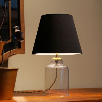 Candeeiro de mesa AYD 1xE27/40W/230V preto/transparente