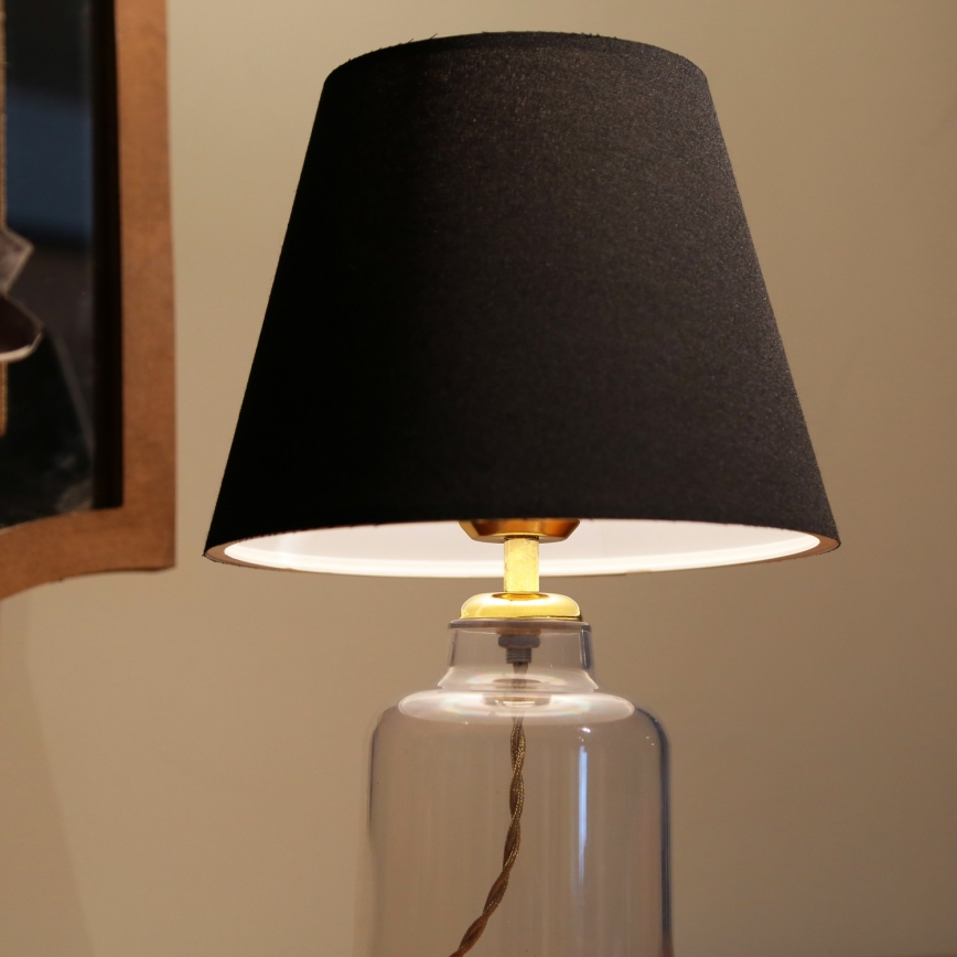 Candeeiro de mesa AYD 1xE27/40W/230V preto/transparente