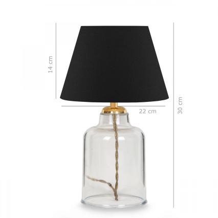 Candeeiro de mesa AYD 1xE27/40W/230V preto/transparente