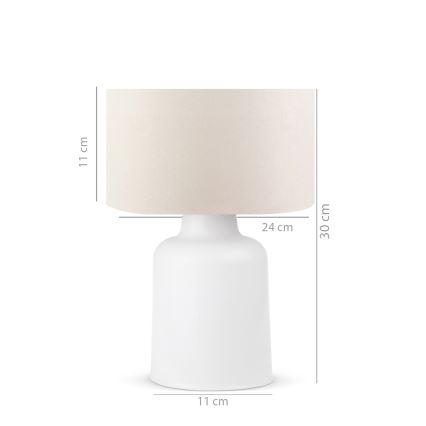 Candeeiro de mesa AYD 1xE27/60W/230V bege/branco