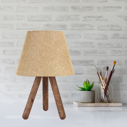 Candeeiro de mesa AYD 1xE27/60W/230V bege/castanho