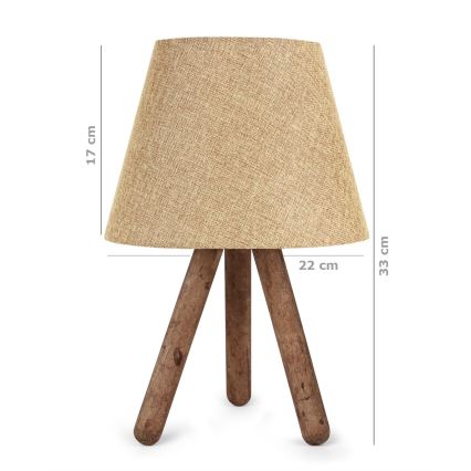 Candeeiro de mesa AYD 1xE27/60W/230V bege/castanho