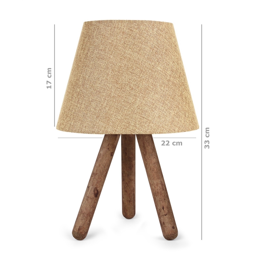 Candeeiro de mesa AYD 1xE27/60W/230V bege/castanho