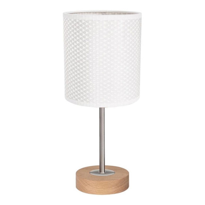 Candeeiro de mesa BENITA 1xE27/60W/230V 30 cm branco/carvalho