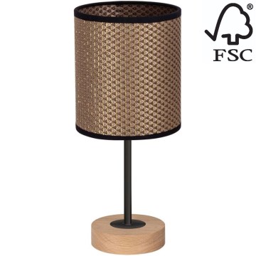 Candeeiro de mesa BENITA 1xE27/60W/230V 30 cm castanho/carvalho – FSC certificado