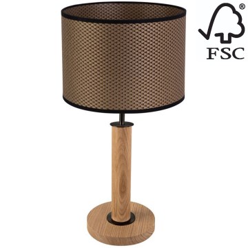 Candeeiro de mesa BENITA 1xE27/60W/230V 48 cm castanho/carvalho – FSC certificado