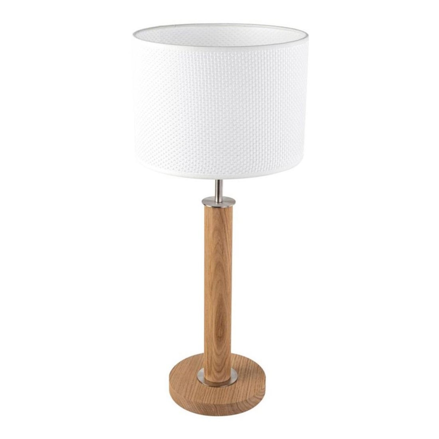 Candeeiro de mesa BENITA 1xE27/60W/230V 61 cm branco/carvalho