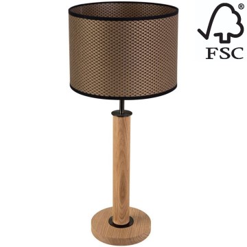 Candeeiro de mesa BENITA 1xE27/60W/230V 61 cm castanho/carvalho – FSC certificado