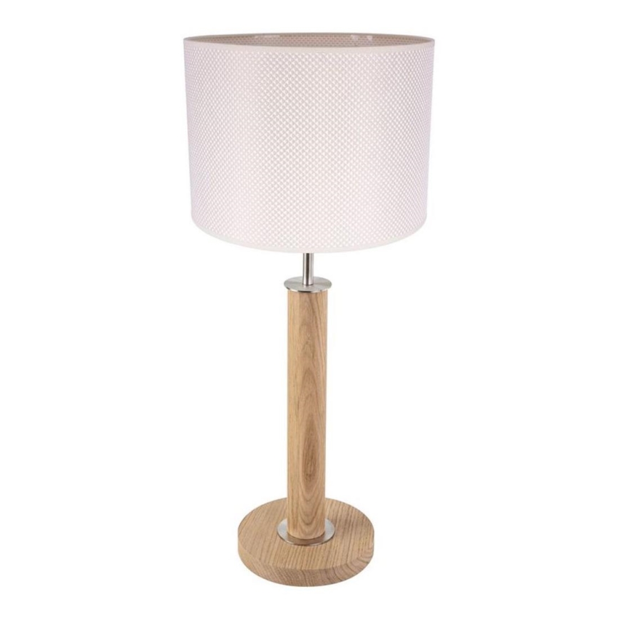 Candeeiro de mesa BENITA 1xE27/60W/230V 61 cm creme/carvalho