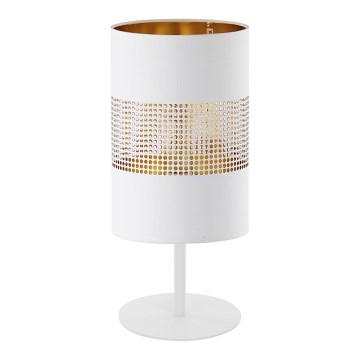 Candeeiro de mesa BOGART 1xE27/15W/230V branco/dourado