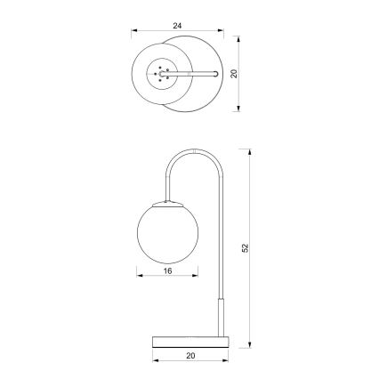 Candeeiro de mesa CAMBRIDGE 1xE14/60W/230V preto