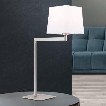 Candeeiro de mesa CARLTON 1xE27/40W/230V branco/cromado mate