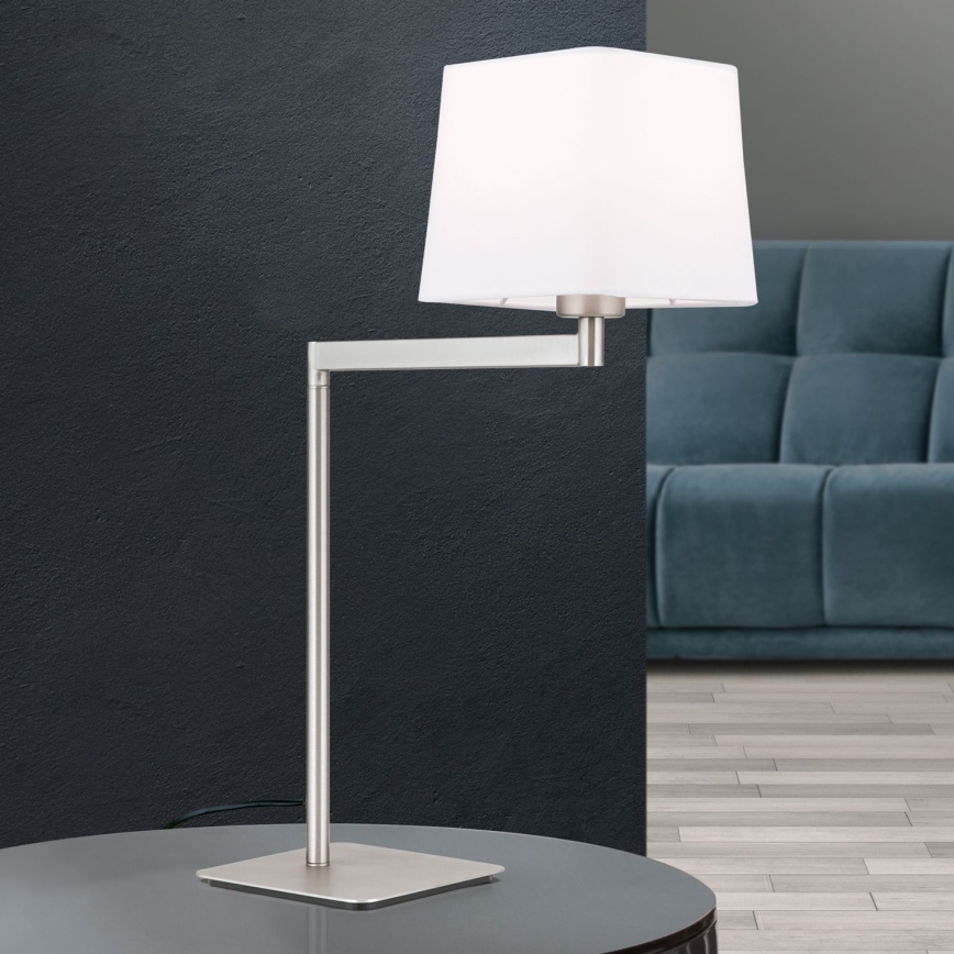 Candeeiro de mesa CARLTON 1xE27/40W/230V branco/cromado mate