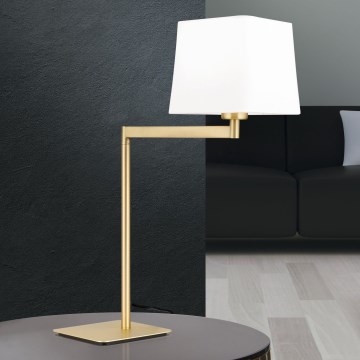 Candeeiro de mesa CARLTON 1xE27/40W/230V branco/dourado