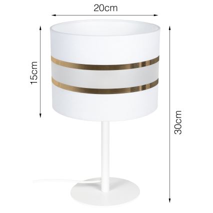 Candeeiro de mesa CORAL 1xE27/60W/230V branco