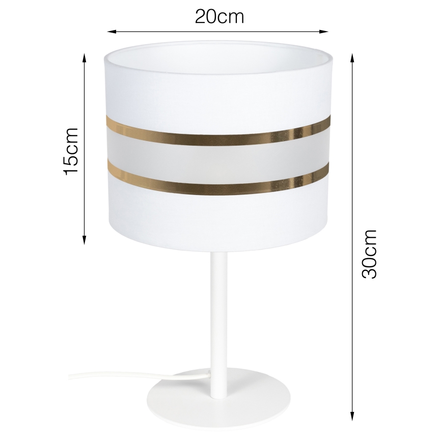 Candeeiro de mesa CORAL 1xE27/60W/230V branco
