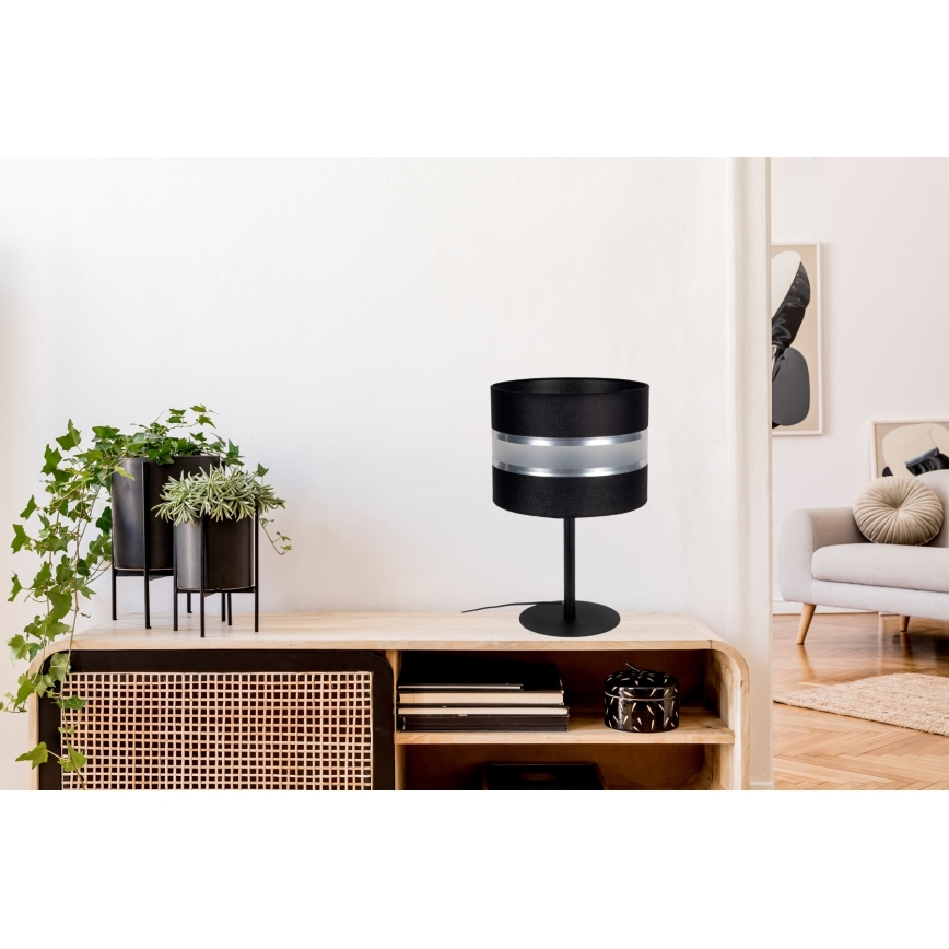 Candeeiro de mesa CORAL 1xE27/60W/230V preto
