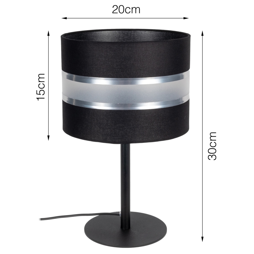 Candeeiro de mesa CORAL 1xE27/60W/230V preto