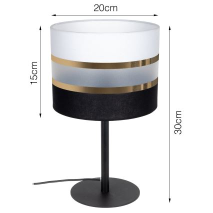 Candeeiro de mesa CORAL 1xE27/60W/230V preto