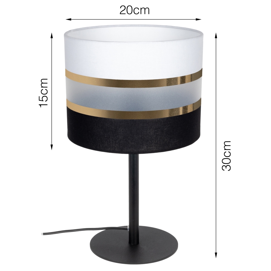 Candeeiro de mesa CORAL 1xE27/60W/230V preto