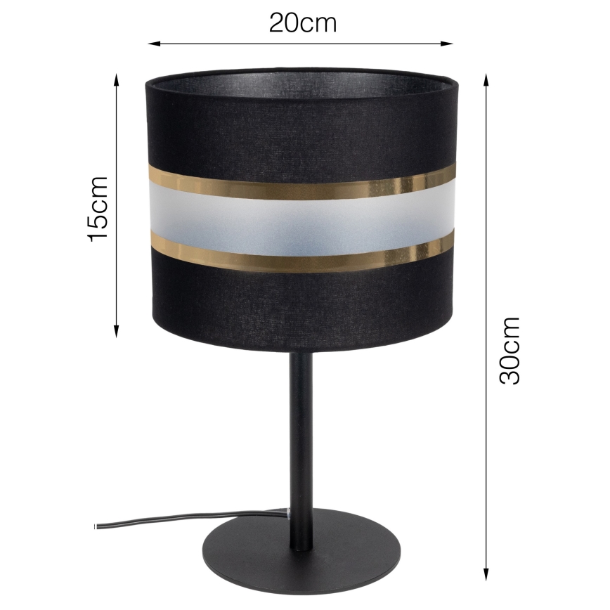 Candeeiro de mesa CORAL 1xE27/60W/230V preto