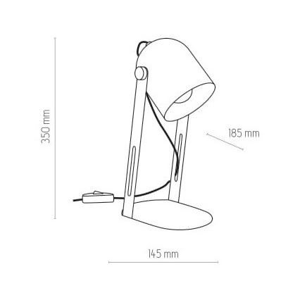 Candeeiro de mesa DAVIS 1xE27/60W/230V branco