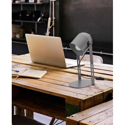 Candeeiro de mesa DAVIS 1xE27/60W/230V cinzento