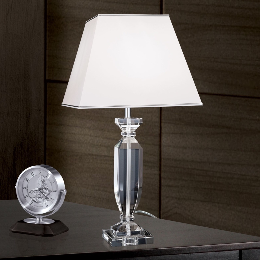 Candeeiro de mesa de cristal POKAL 1xE27/60W/230V branco/transparente