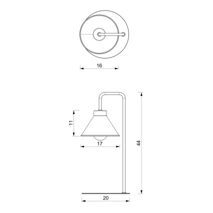 Candeeiro de mesa DEMET 1xE27/15W/230V preto/dourado